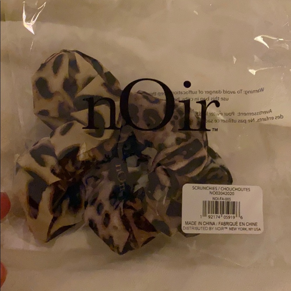 nOir animal print scrunchies set of 3!